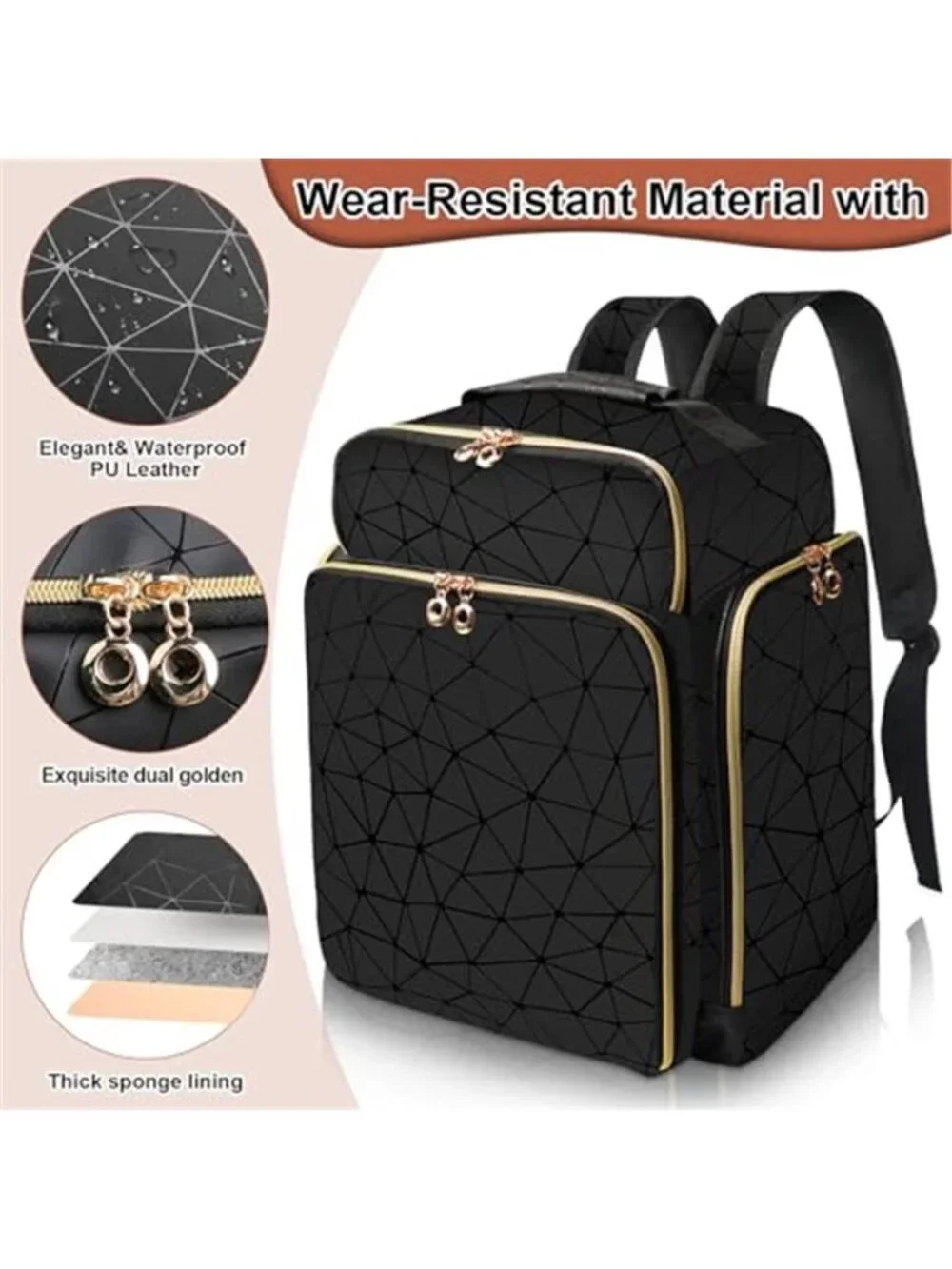 Nail Polish Organizer Backpack Holds 126 Bottles& Nail Lamp, Extra Large